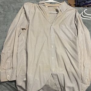 J. Crew Beige and White Gingham Shirt